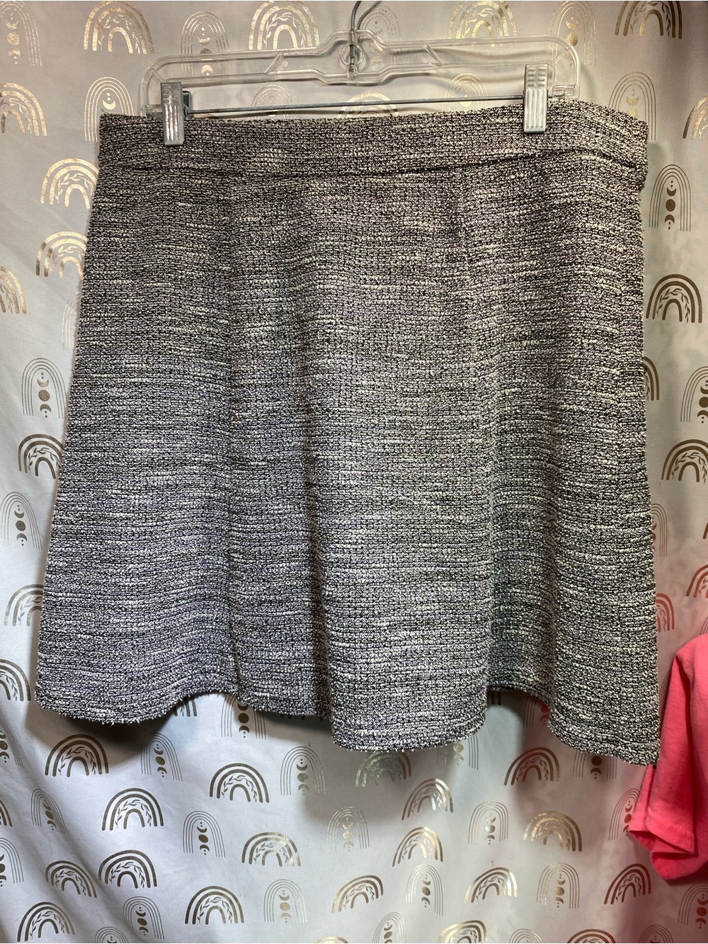 LOFT Gray Textured A-Line Skirt